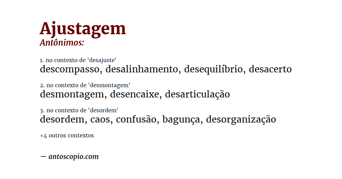 Antônimo de ajustagem