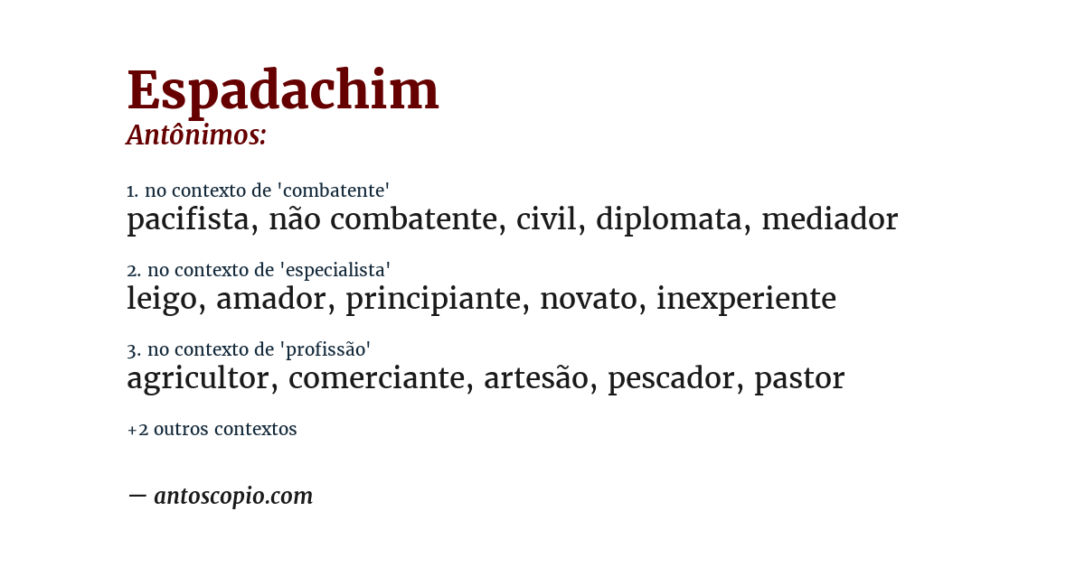 Antônimo de espadachim
