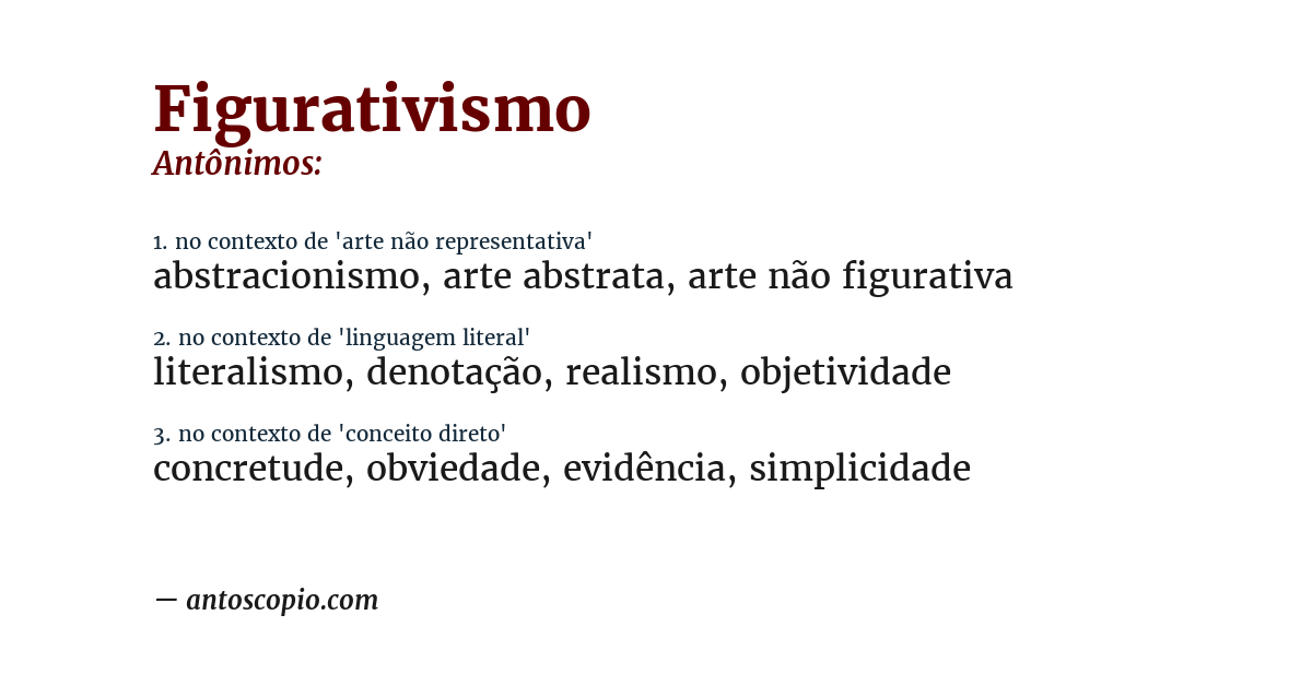 Antônimo de figurativismo