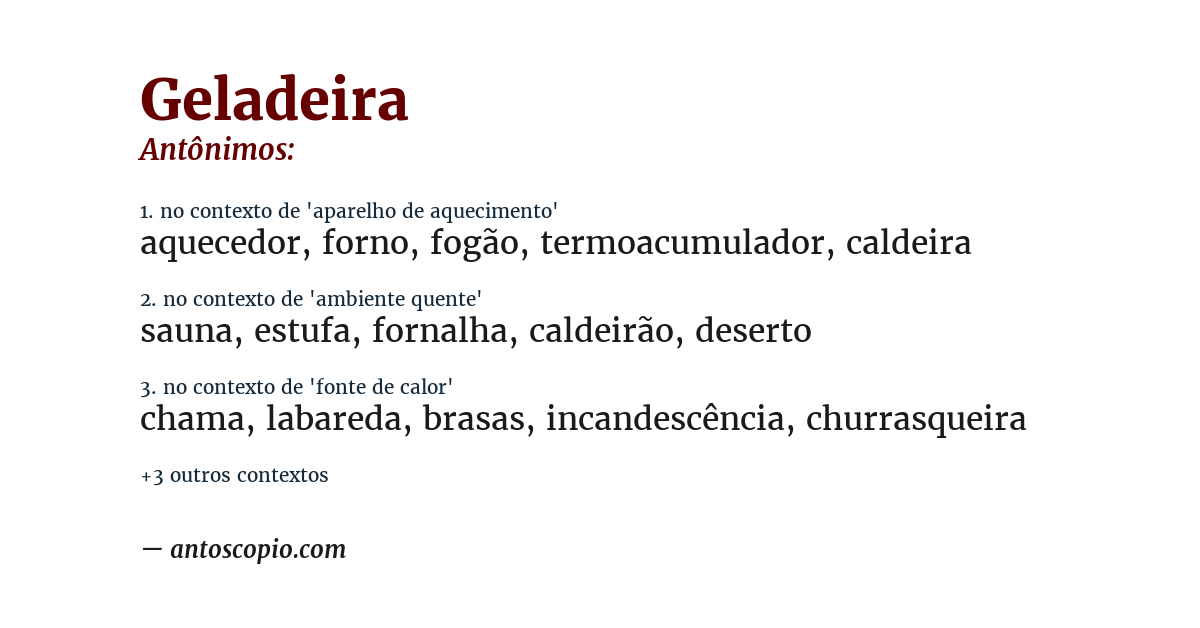 Antônimo de geladeira
