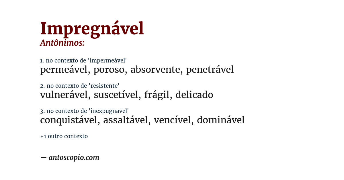 Antônimo de impregnável