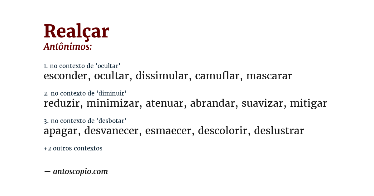 Antônimo de realçar