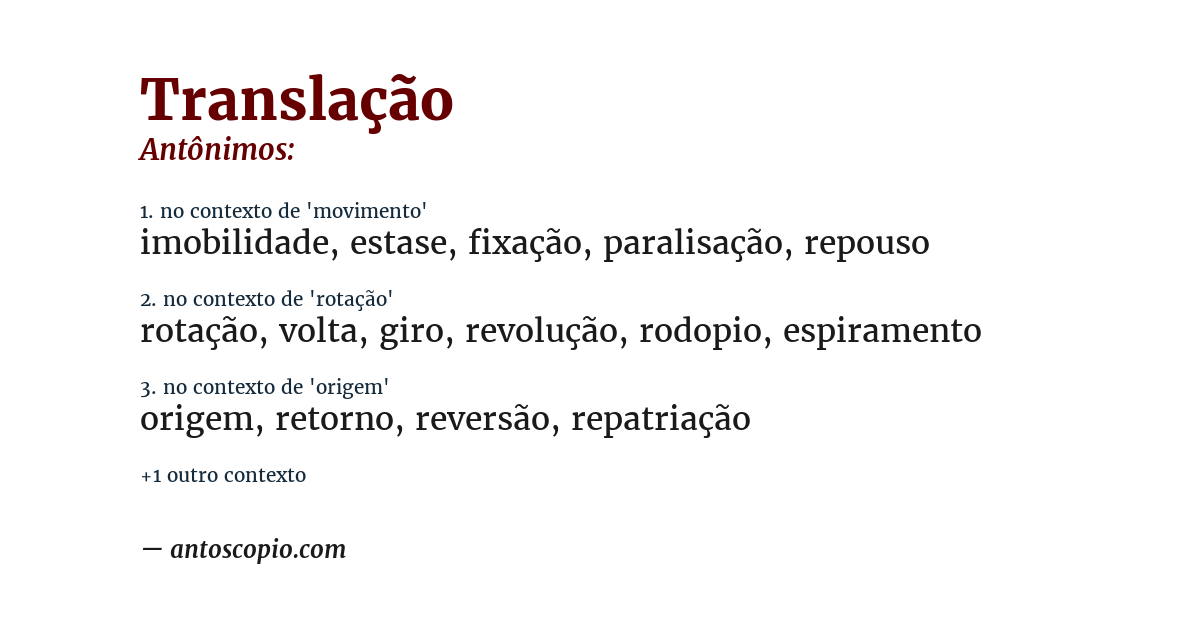 Antônimo de translação