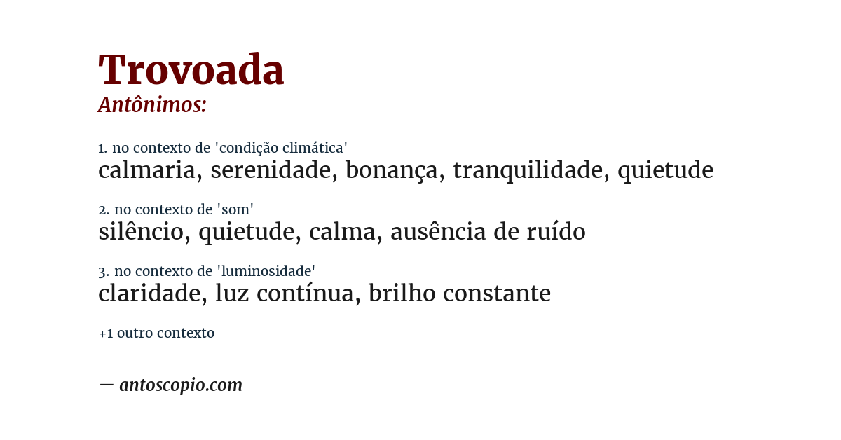 Antônimo de trovoada