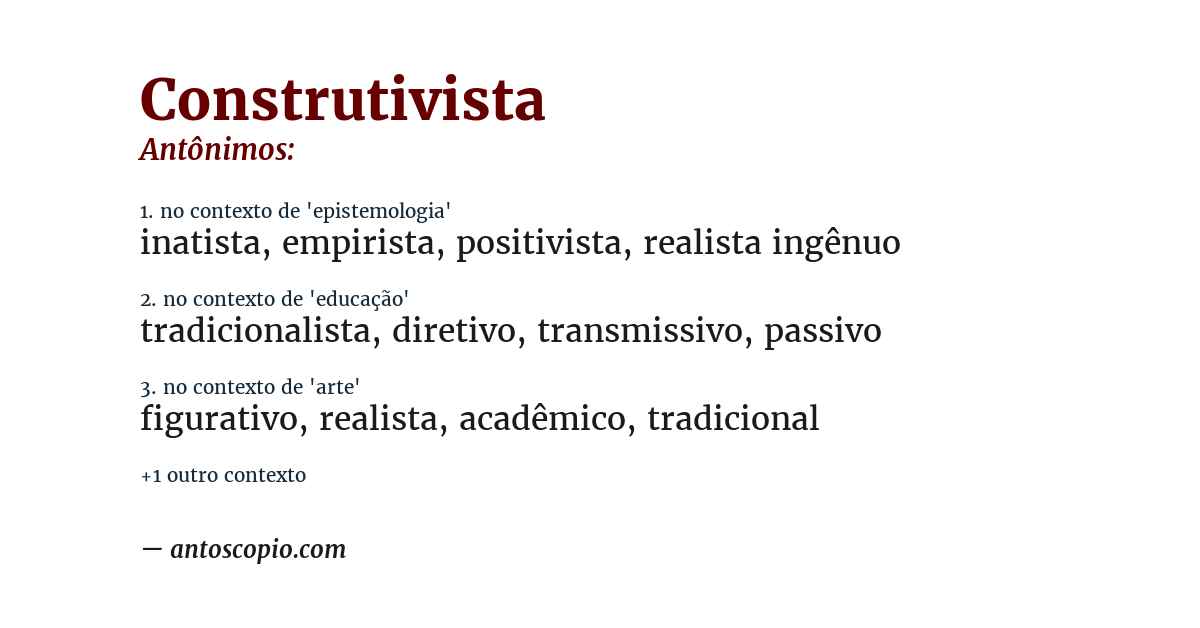 Antônimo de construtivista