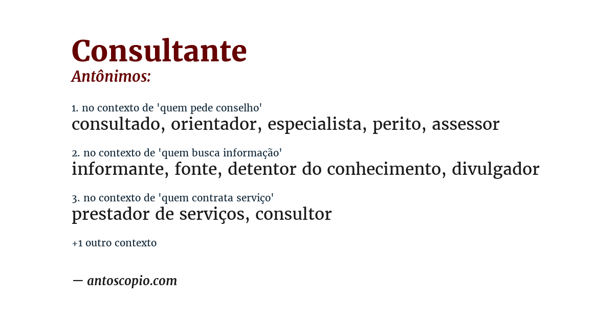 Antônimo de consultante