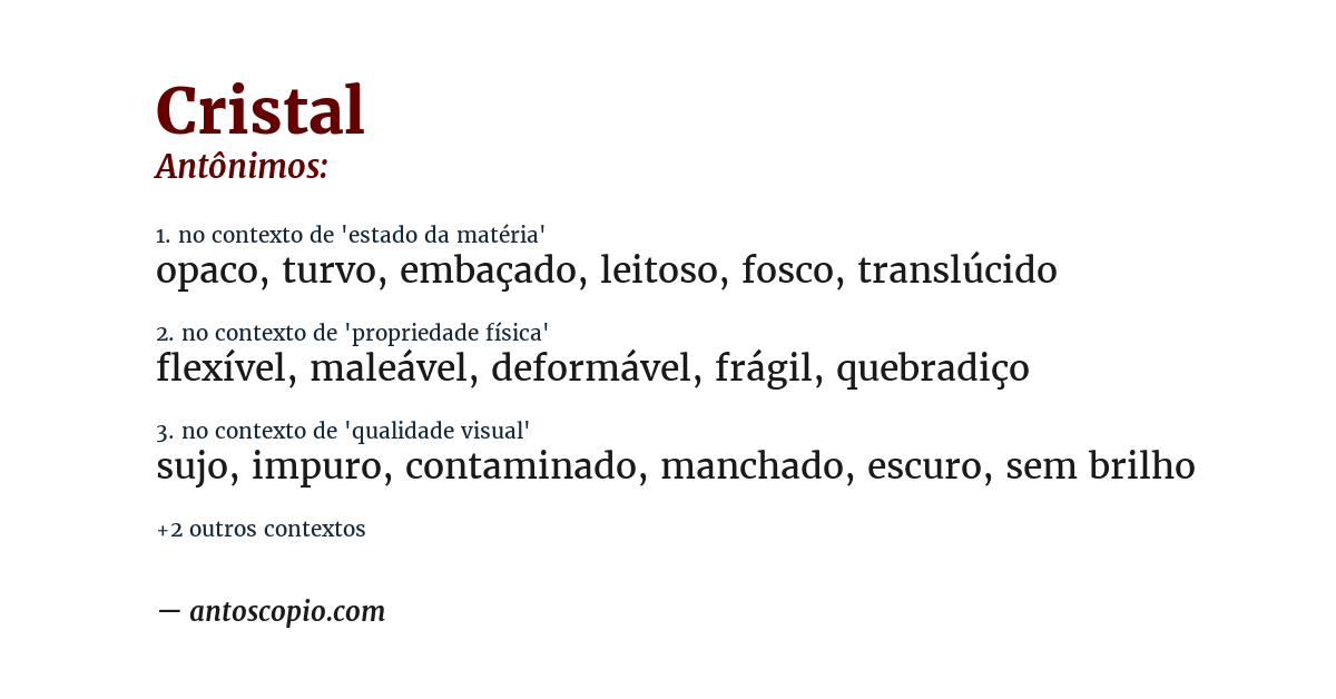 Antônimo de cristal