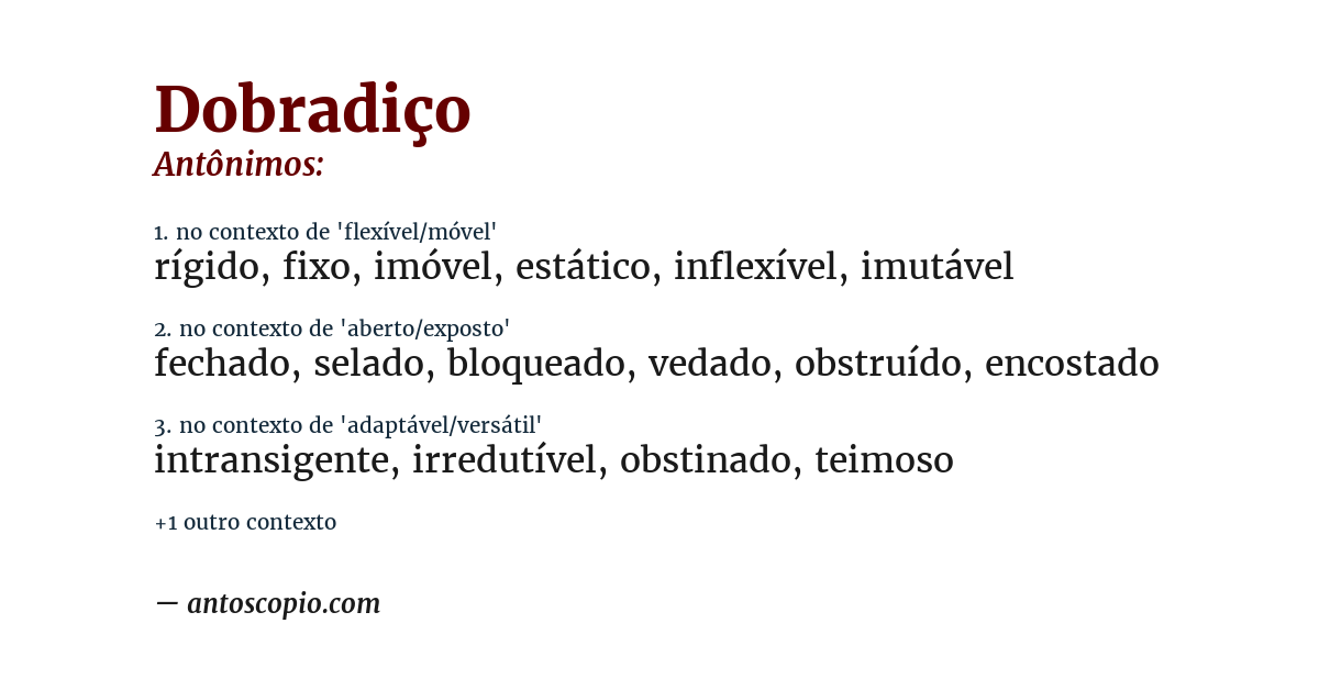 Antônimo de dobradiço