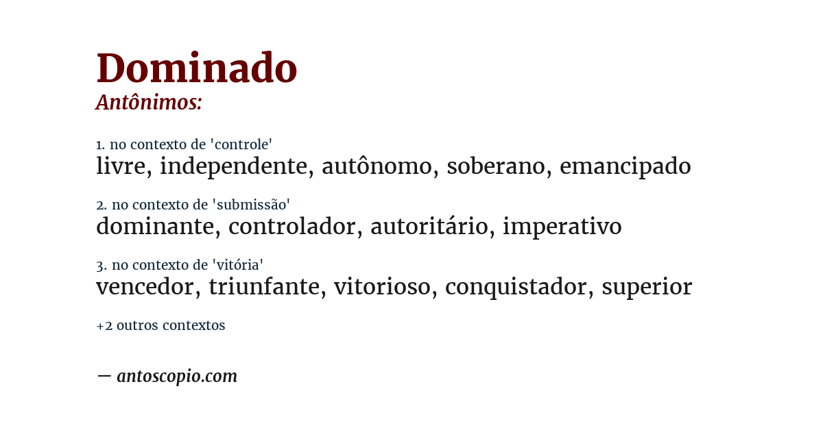 Antônimo de dominado
