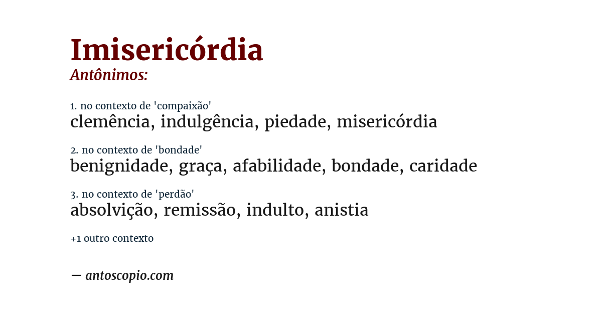 Antônimo de imisericórdia