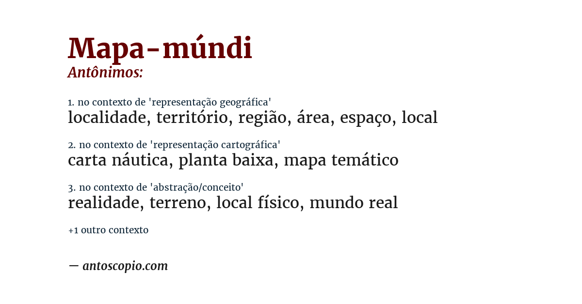 Antônimo de mapa-múndi