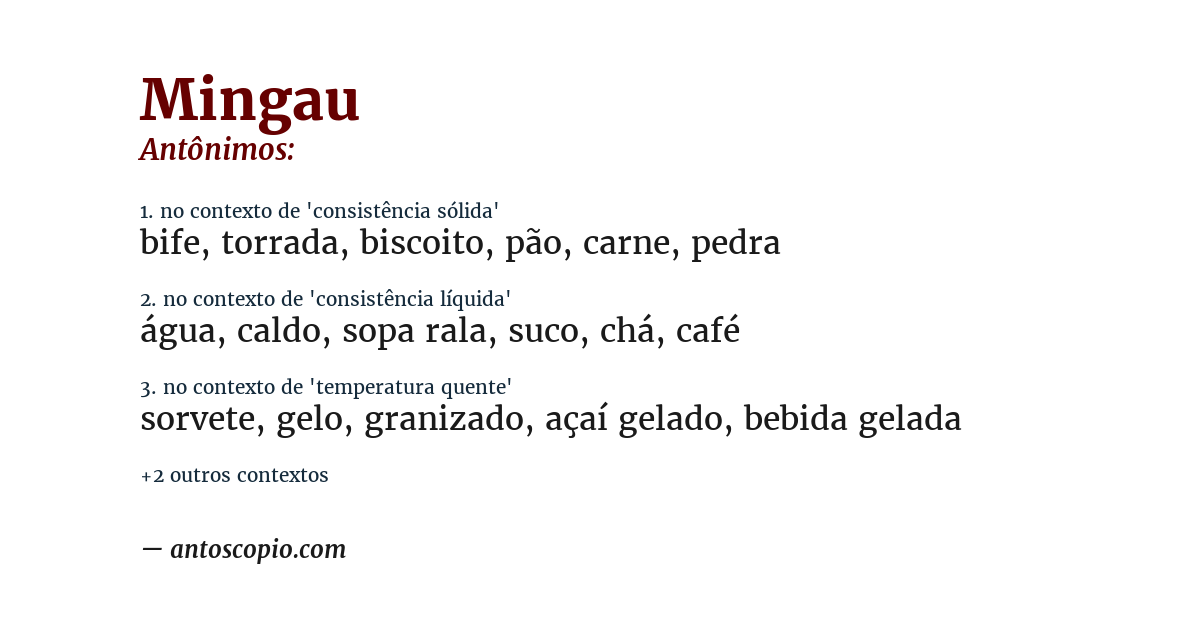 Antônimo de mingau