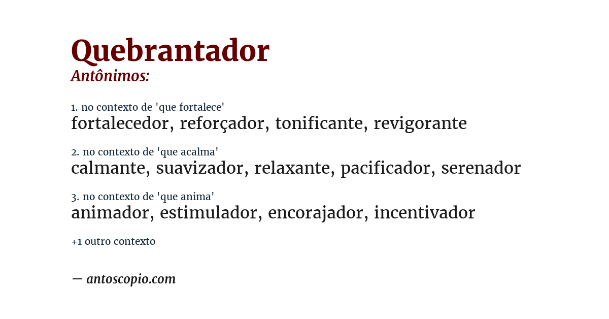 Antônimo de quebrantador