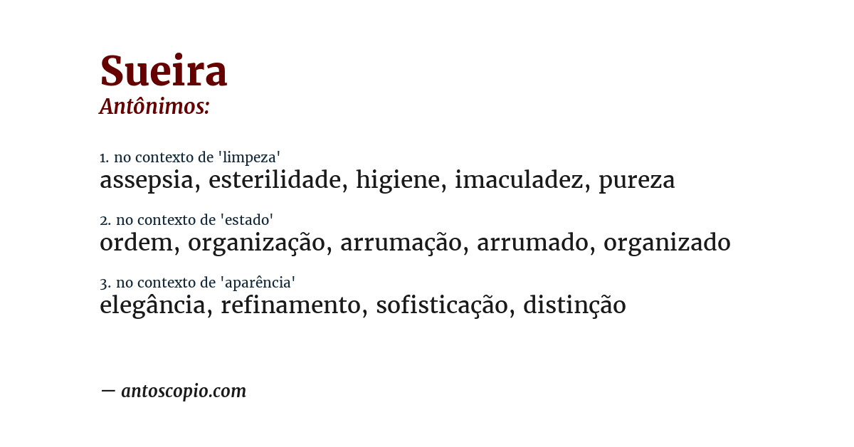 Antônimo de sueira