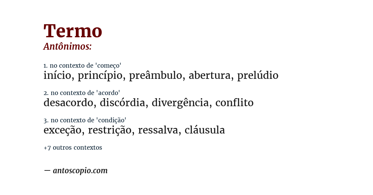 Antônimo de termo