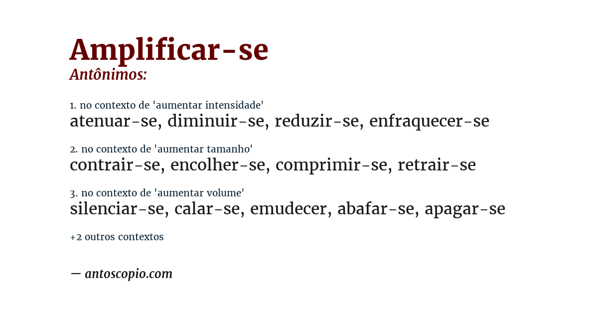 Antônimo de amplificar-se