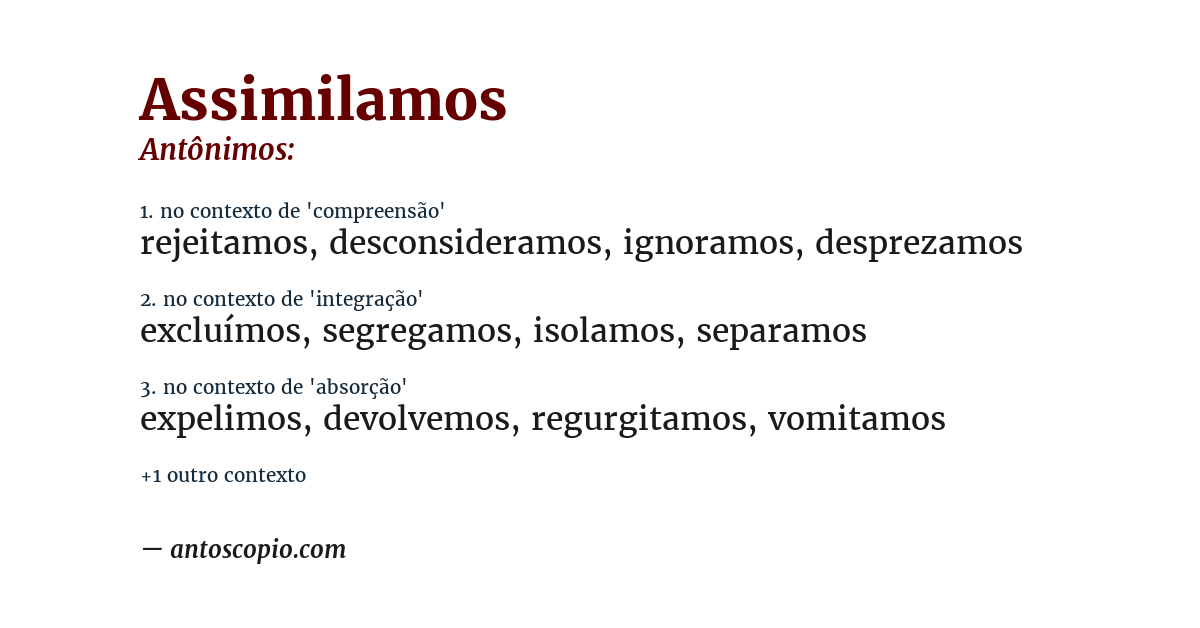 Antônimo de assimilamos
