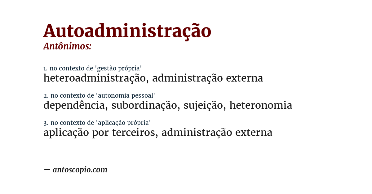 Antônimo de autoadministração