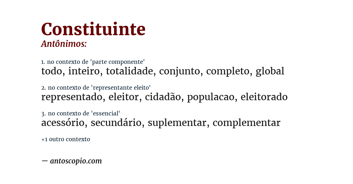 Antônimo de constituinte
