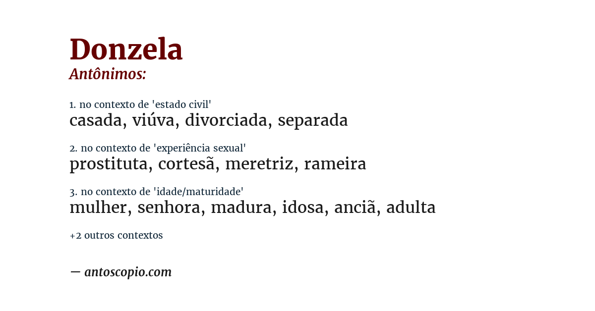 Antônimo de donzela