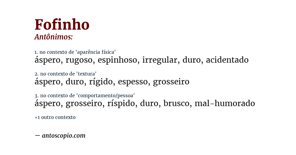 Antônimo de fofinho