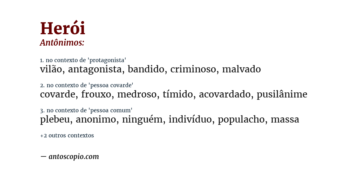 Antônimo de herói