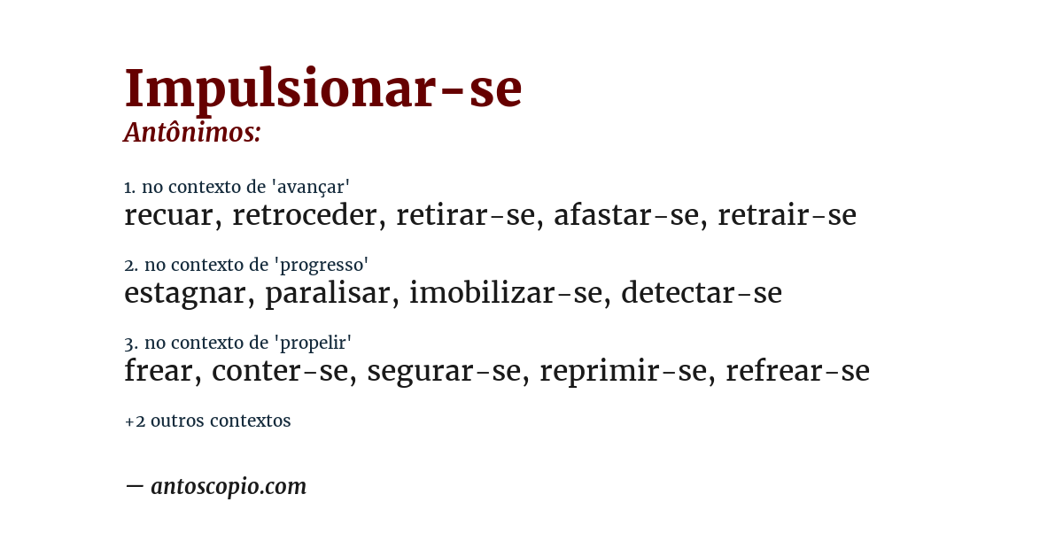 Antônimo de impulsionar-se
