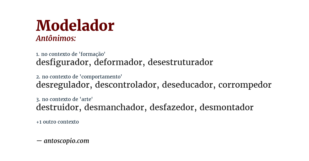 Antônimo de modelador