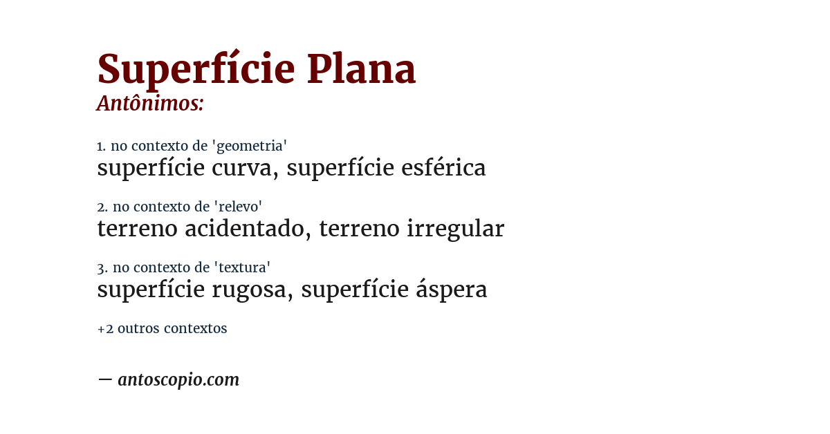 Antônimo de superfície plana