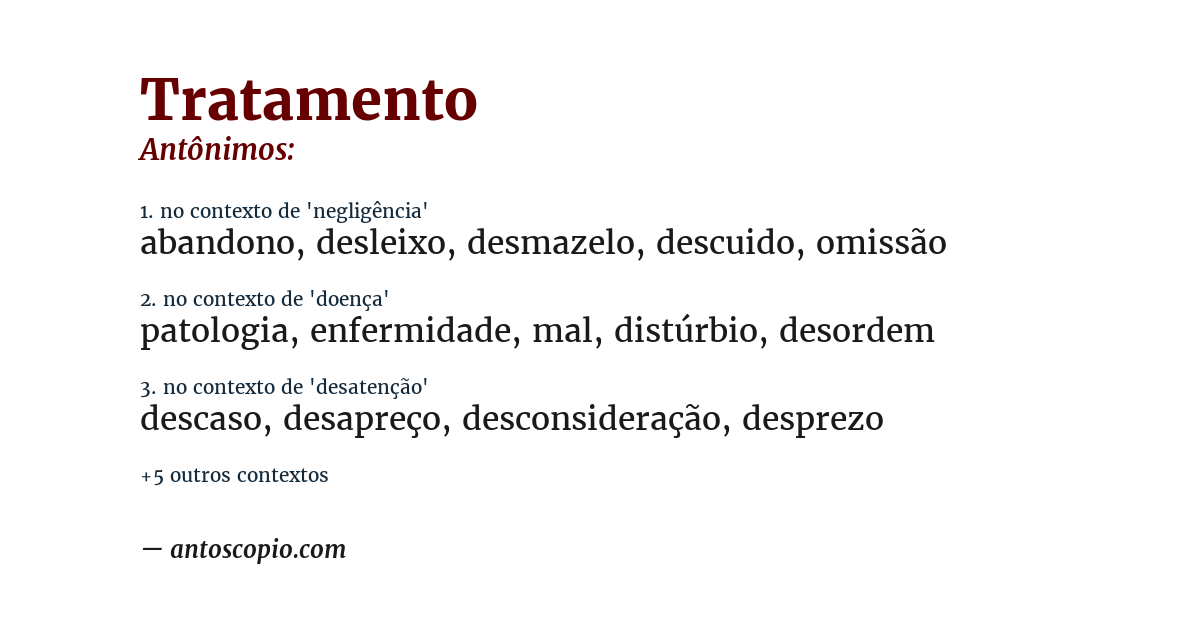Antônimo de tratamento