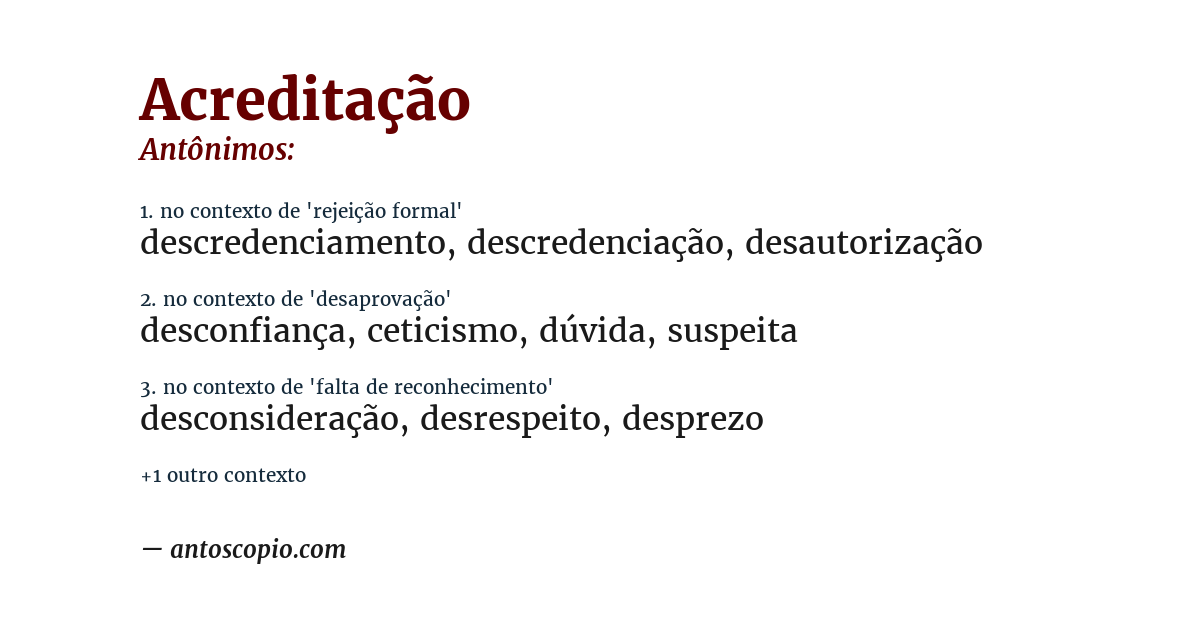 Antônimo de acreditação