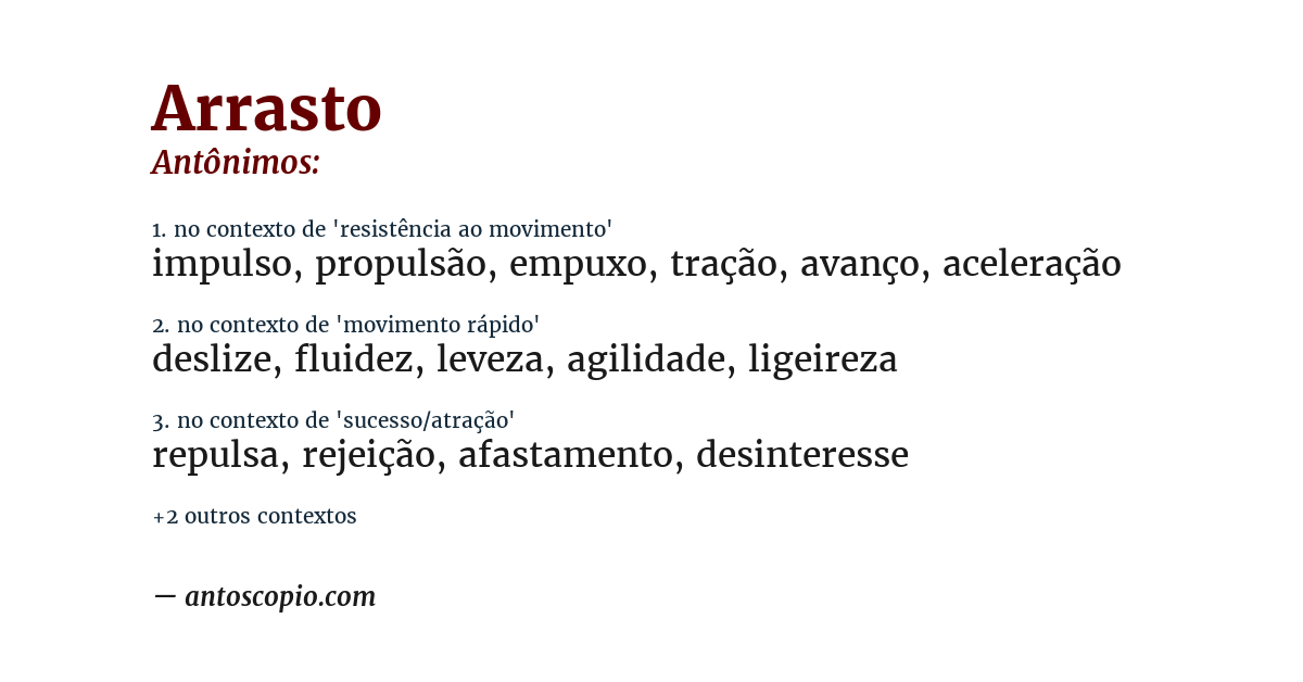 Antônimo de arrasto