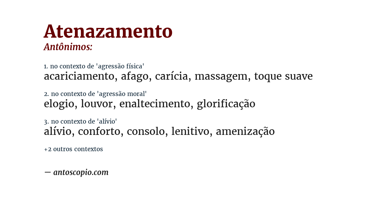 Antônimo de atenazamento