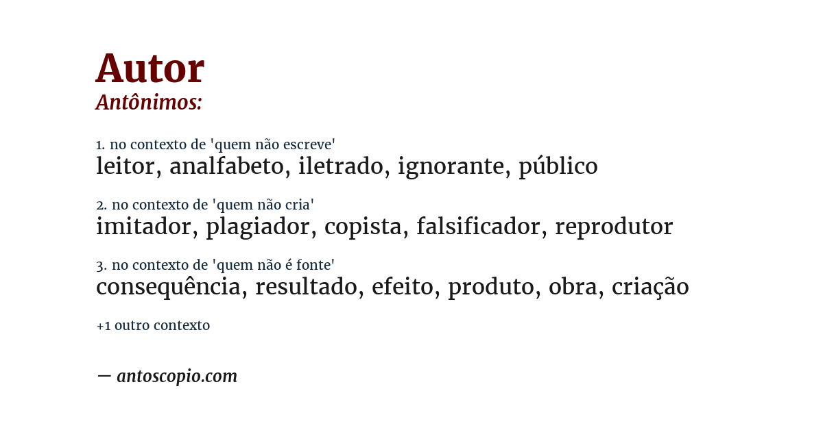 Antônimo de autor