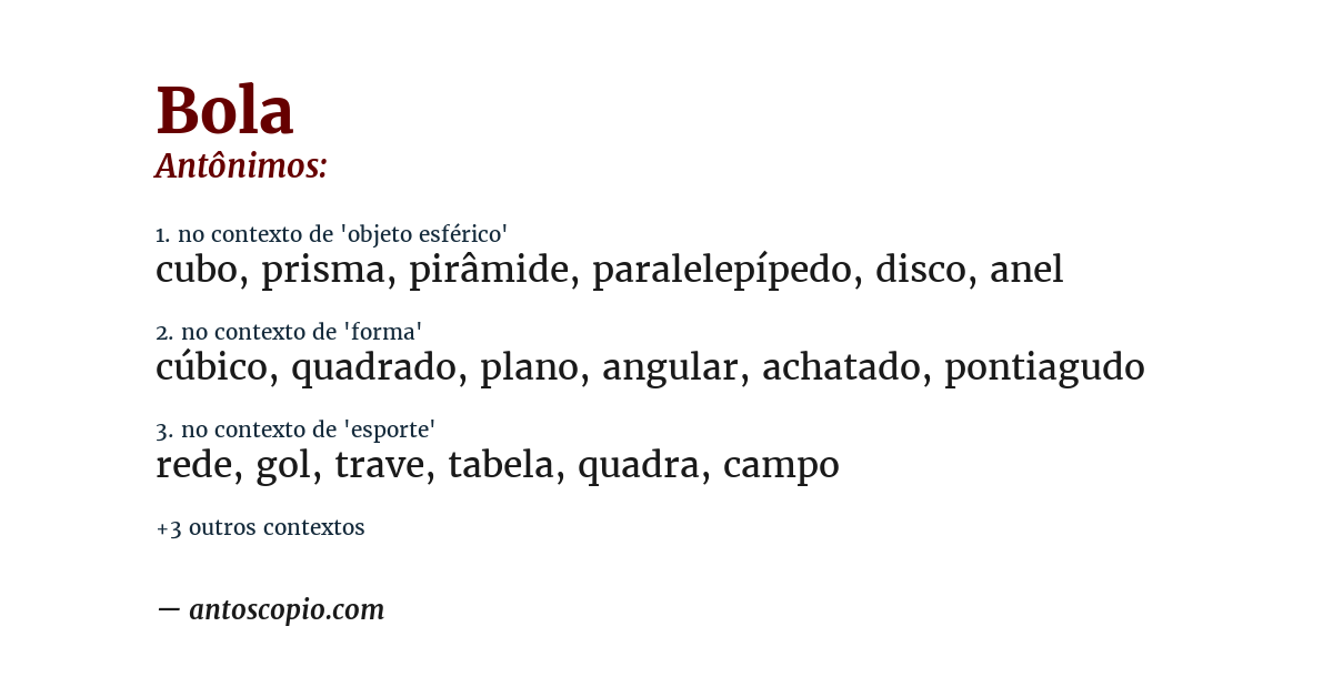 Antônimo de bola