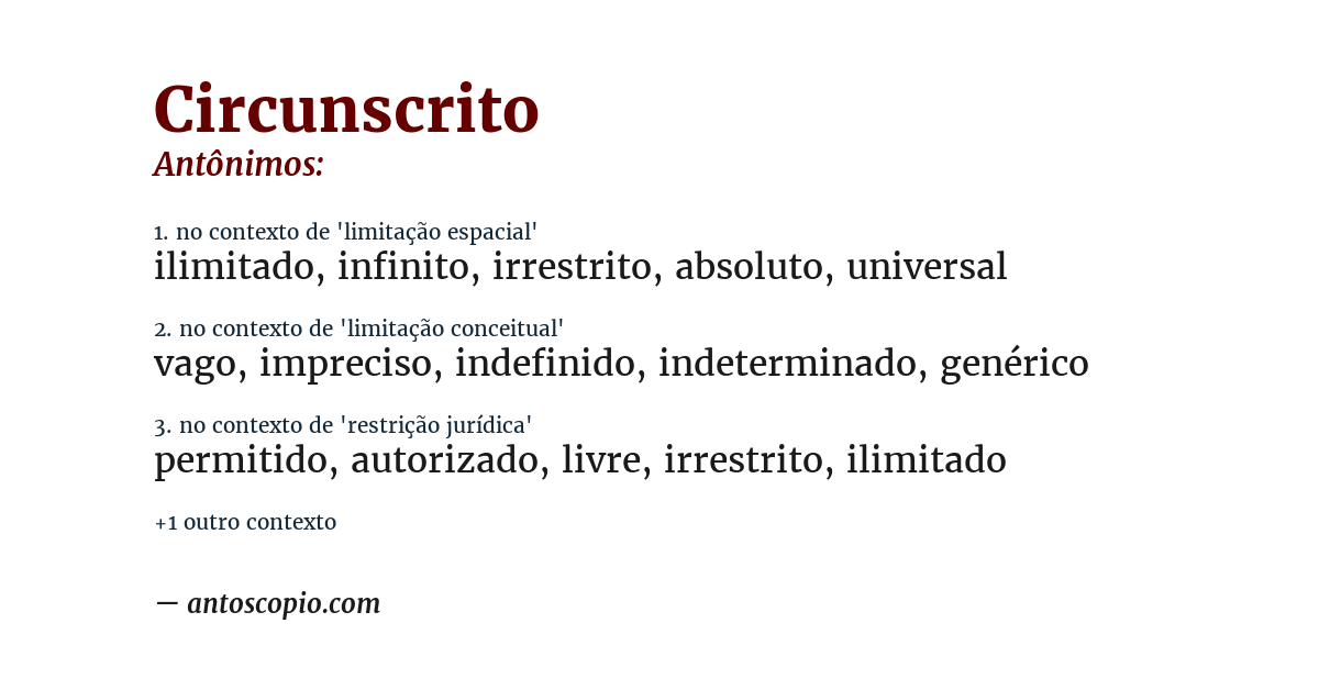 Antônimo de circunscrito