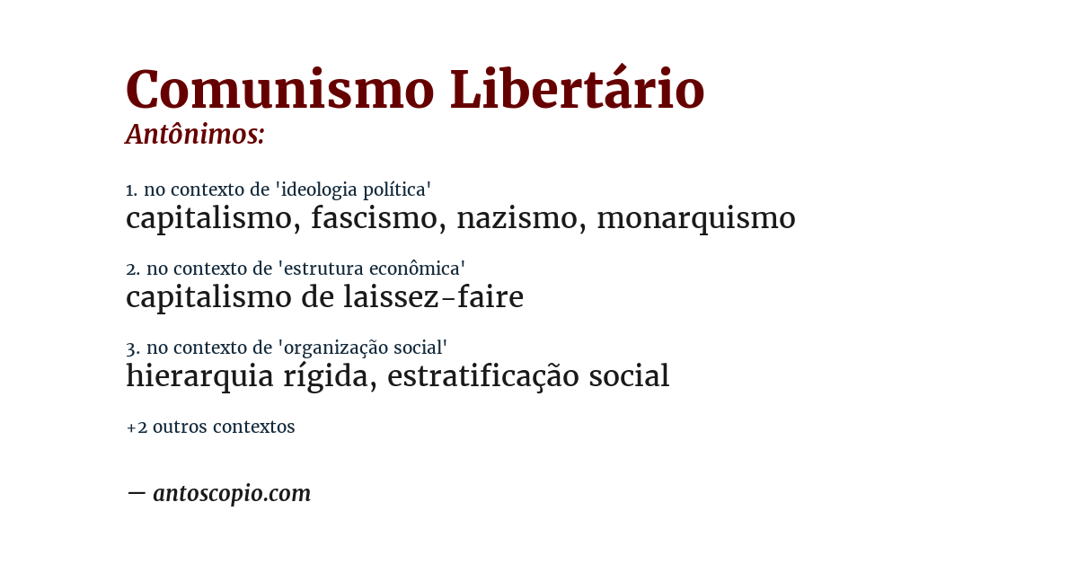 Antônimo de comunismo libertário
