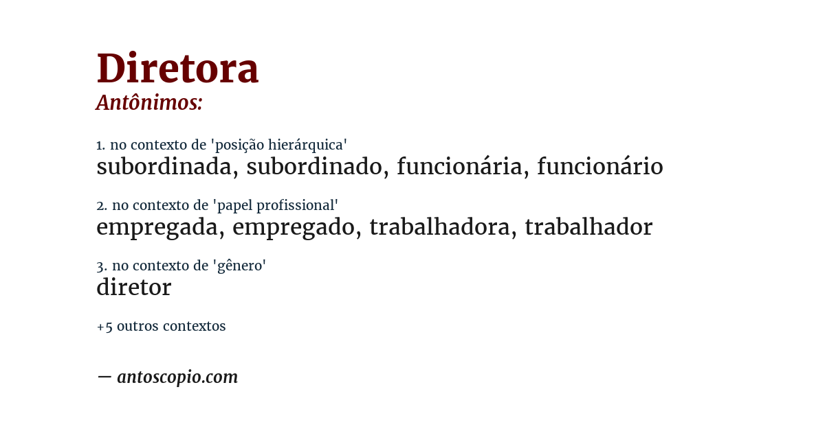 Antônimo de diretora