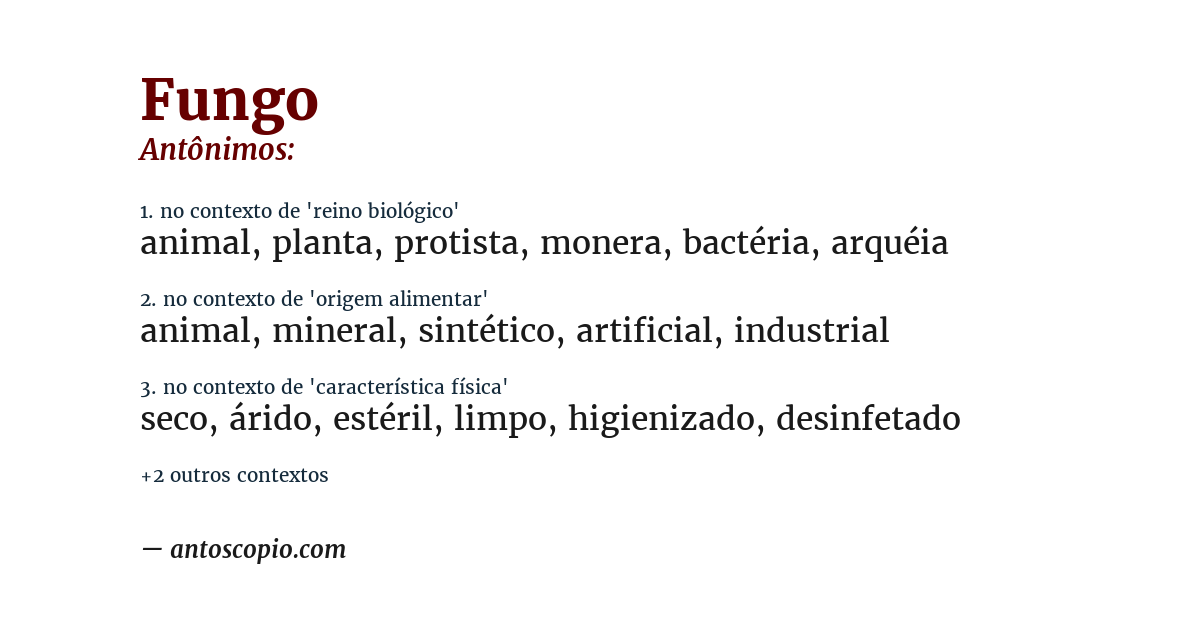 Antônimo de fungo