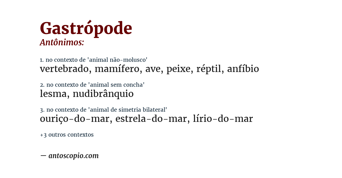 Antônimo de gastrópode