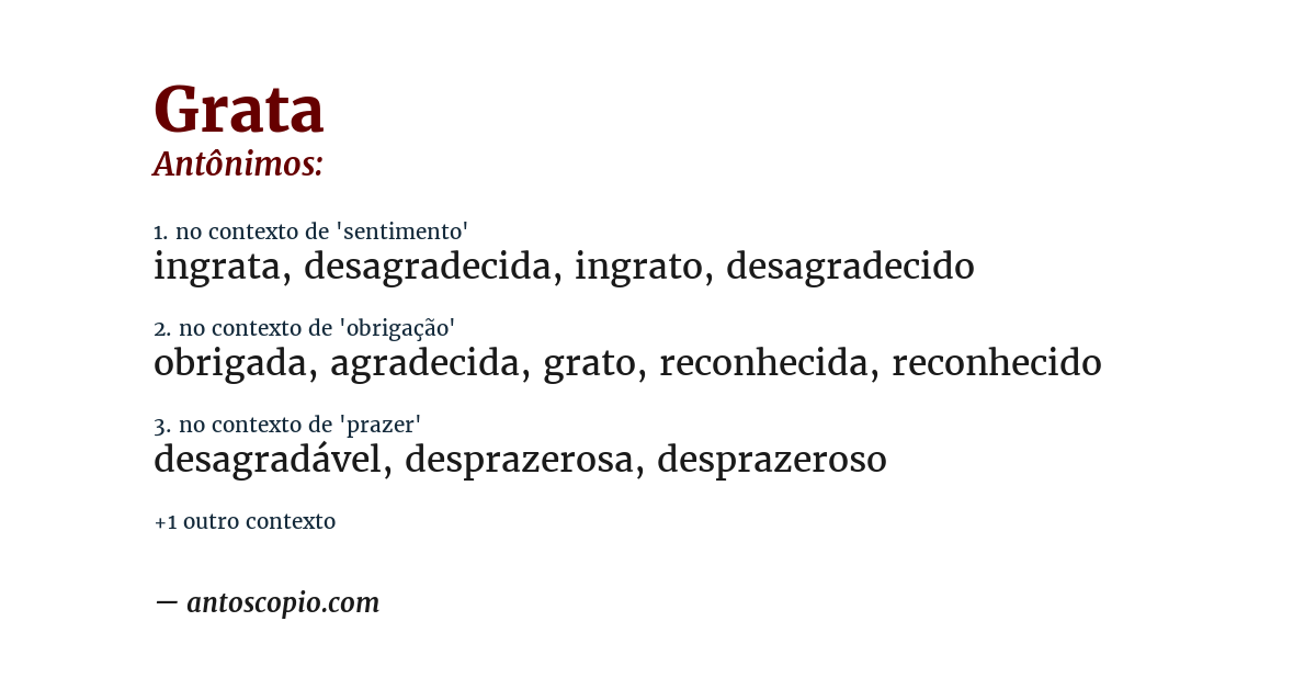 Antônimo de grata