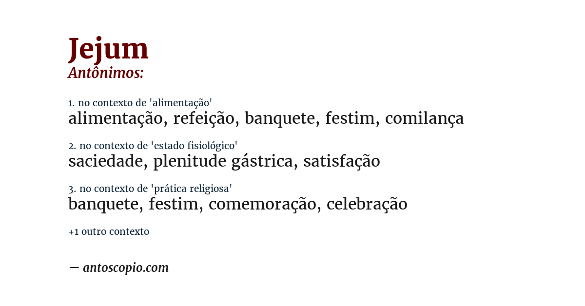 Antônimo de jejum