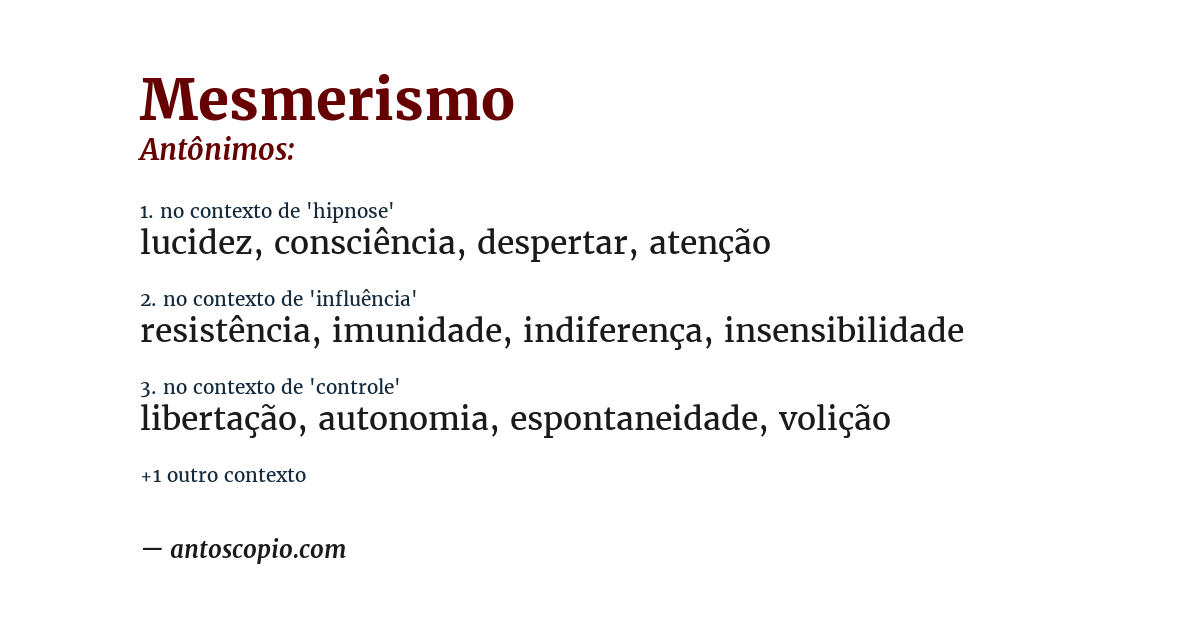 Antônimo de mesmerismo