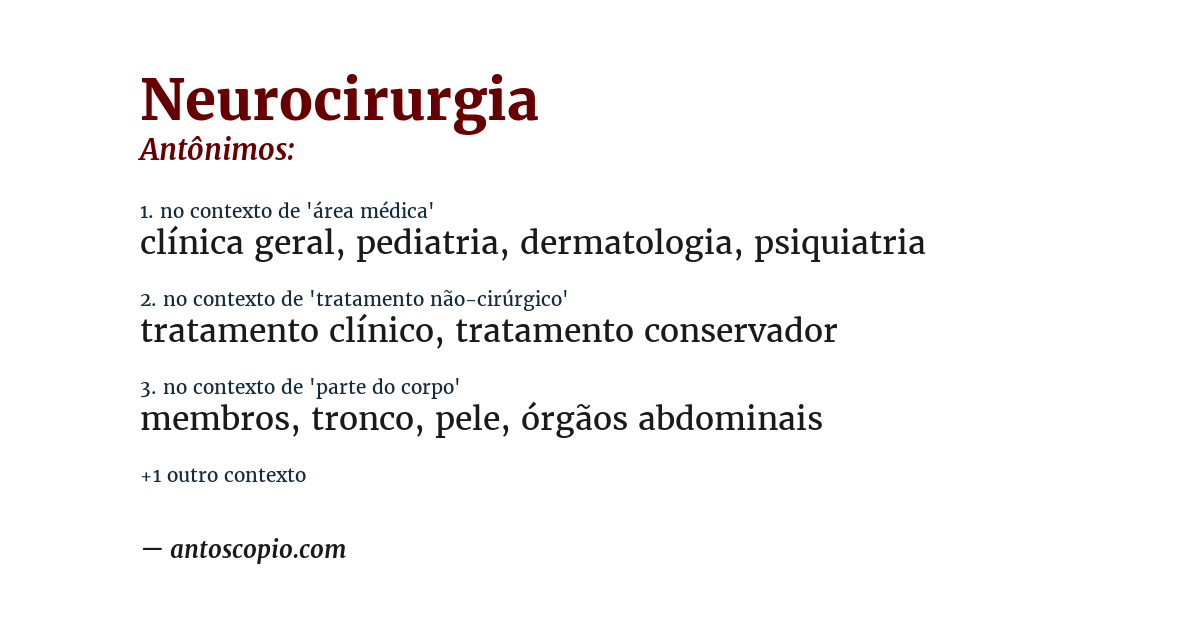 Antônimo de neurocirurgia