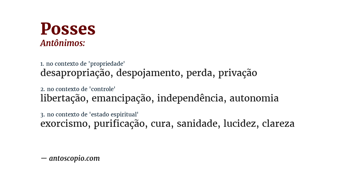 Antônimo de posses