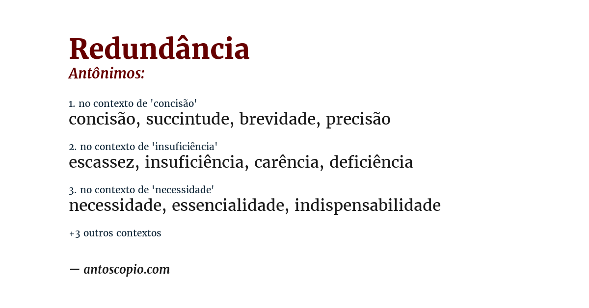 Antônimo de redundância