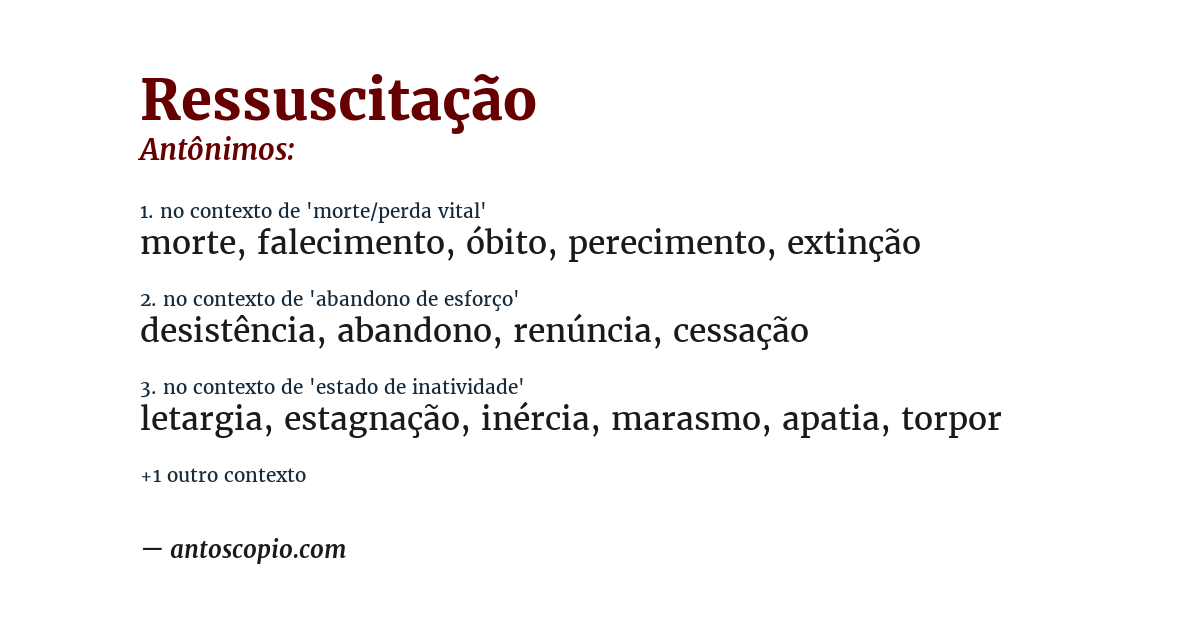 Antônimo de ressuscitação