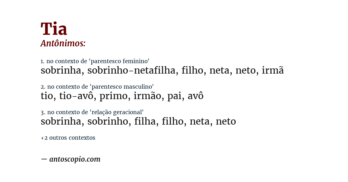 Antônimo de tia