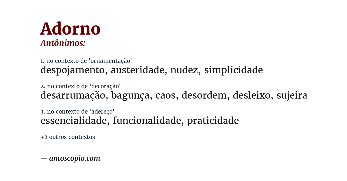 Antônimo de adorno