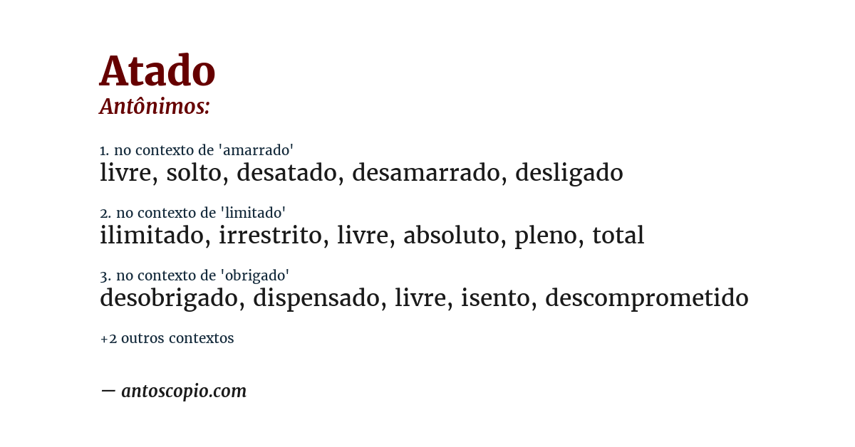Antônimo de atado